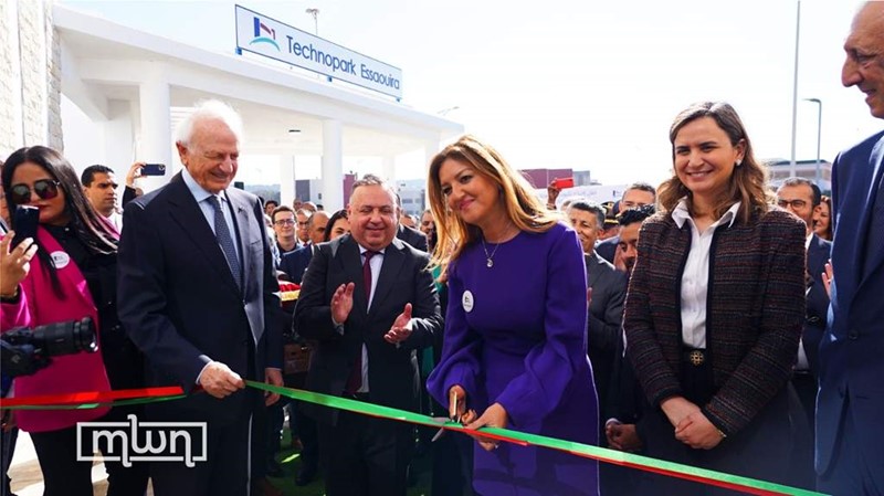 Lamiae Benmakhlouf cutting the inauguration ribbon