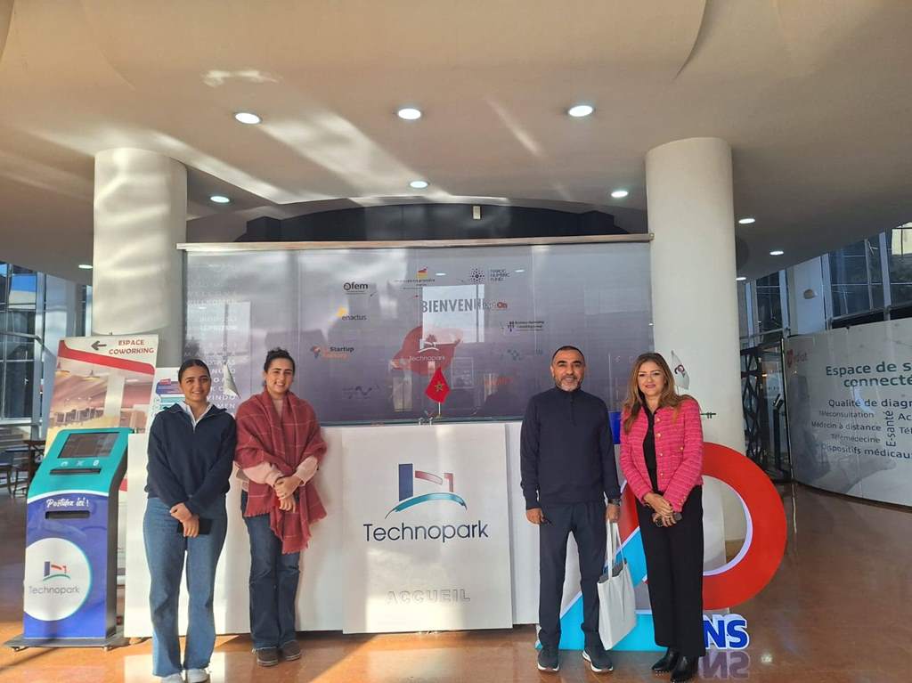 Hussain Al Mahmoudi at Technopark Morocco with Lamiae Benmakhlouf (left)