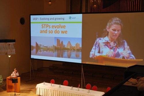 Ebba Lund presenting the association's highlights at IASP 2012 Tallinn