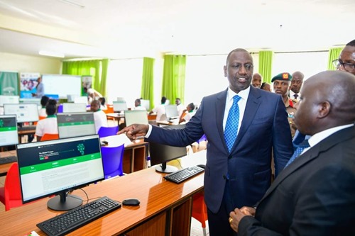 Kenyan President William S. Ruto during the launch of Jitume Digital Labs