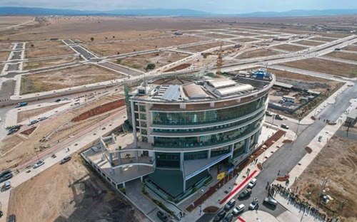 Construction of one of Konza Technopolis' buildings