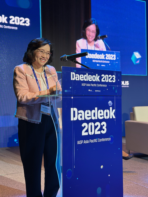 Suwipa Wanasathop at the welcome ceremony of IASP Daedeok 2023