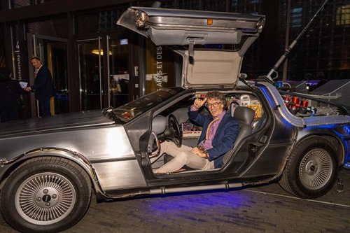 IASP delegates getting back to the future in an original DeLorean!