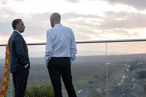 Enjoying views of Nairobi from the terrace