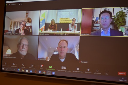 Remote attendees  including IASP President Herbert Chen (top right)