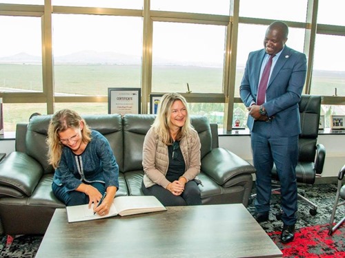 Signing the guest book at Konza Technopolis