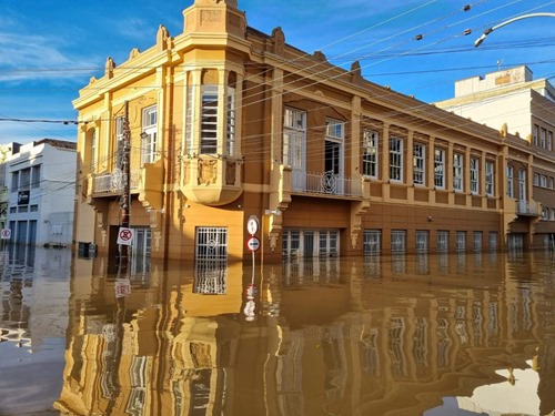 The flooded Innovation Hub in 4th District 